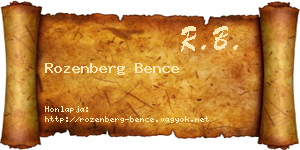 Rozenberg Bence névjegykártya